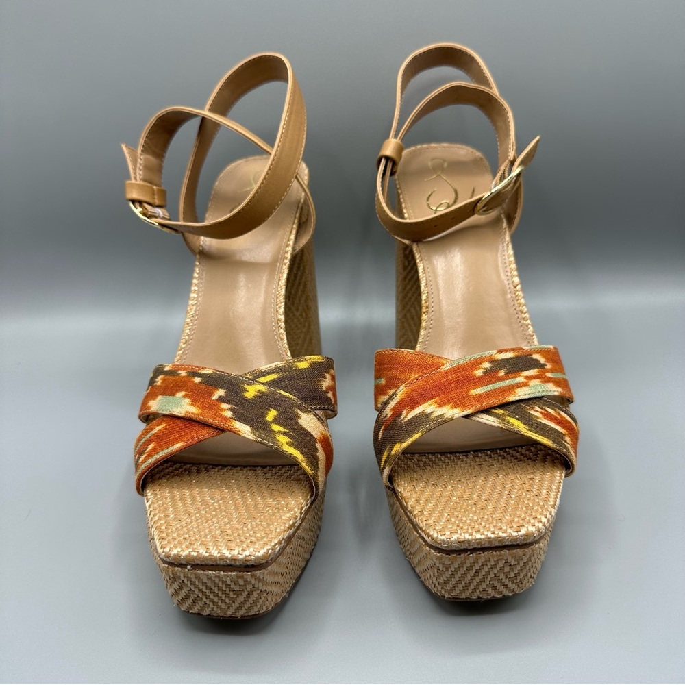 Sam Edelman Nolita Heeled Sandal Shoes Women’s Size 10 Orange Brown - Picture 7 of 16